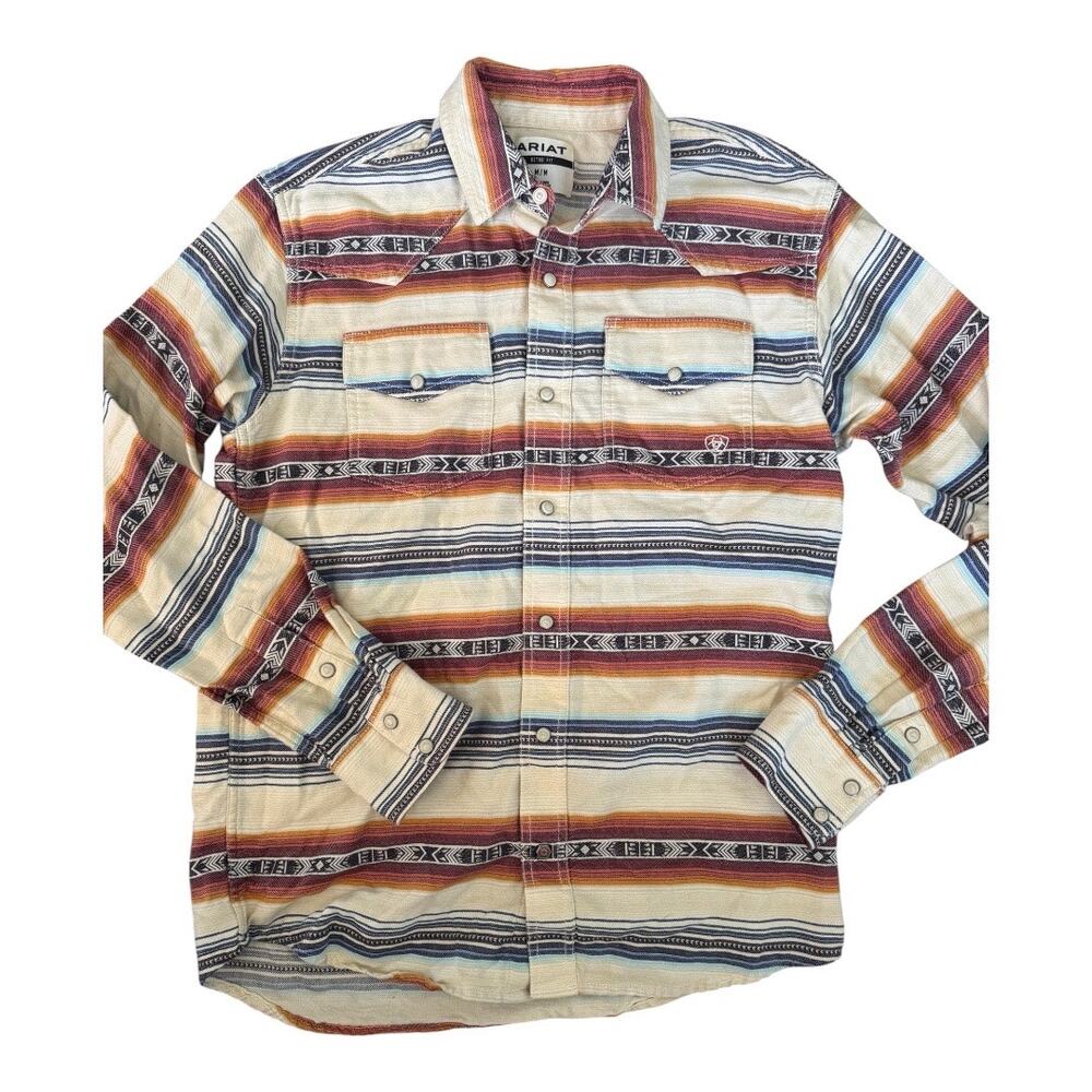 Ariat Retro fit pearl snap mens sz M shirt